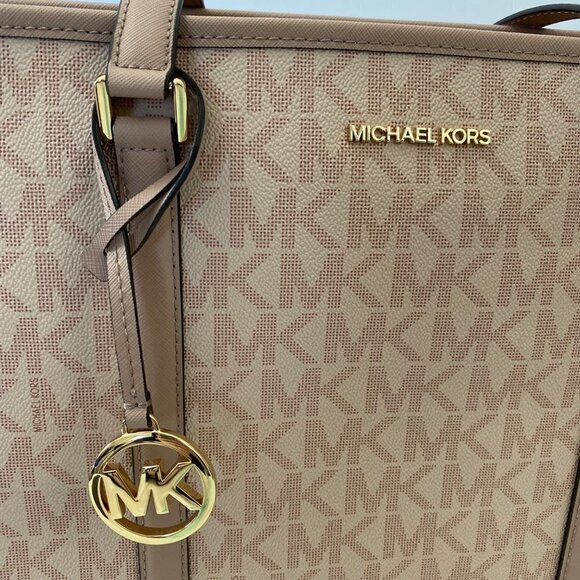 Michael Kors Sady 38T1CD4T7B Ballet Pink Purse Tote Bag & Jet Set Zip Wristlet - Picture 13 of 15